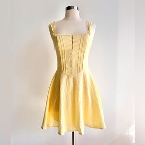 Cider Yellow Sundress with Corset Bodice